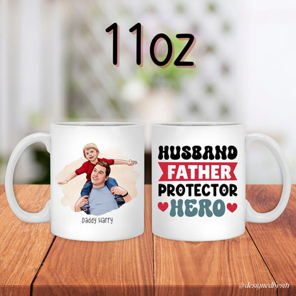 Custom Cartoon Photo Retro Dad Mug