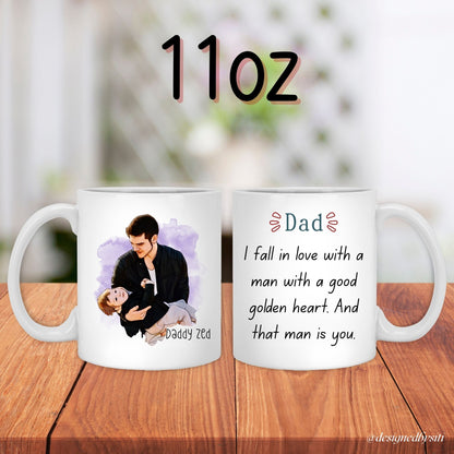 Custom Cartoon Photo with Custom Wishes for Dad Mug