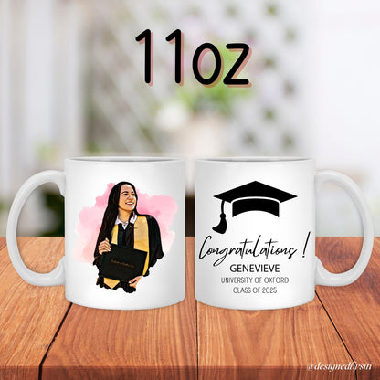 Custom Cartoon Photo Congratulation on Graduation Mug