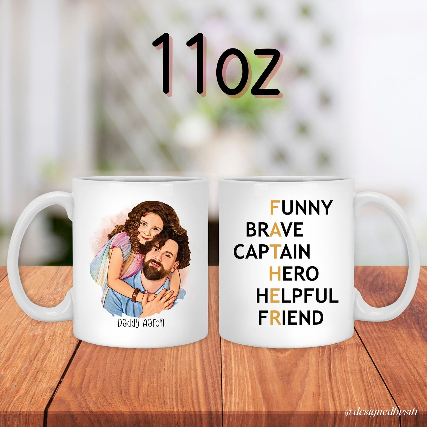 Custom Cartoon Photo Funny Father Mug