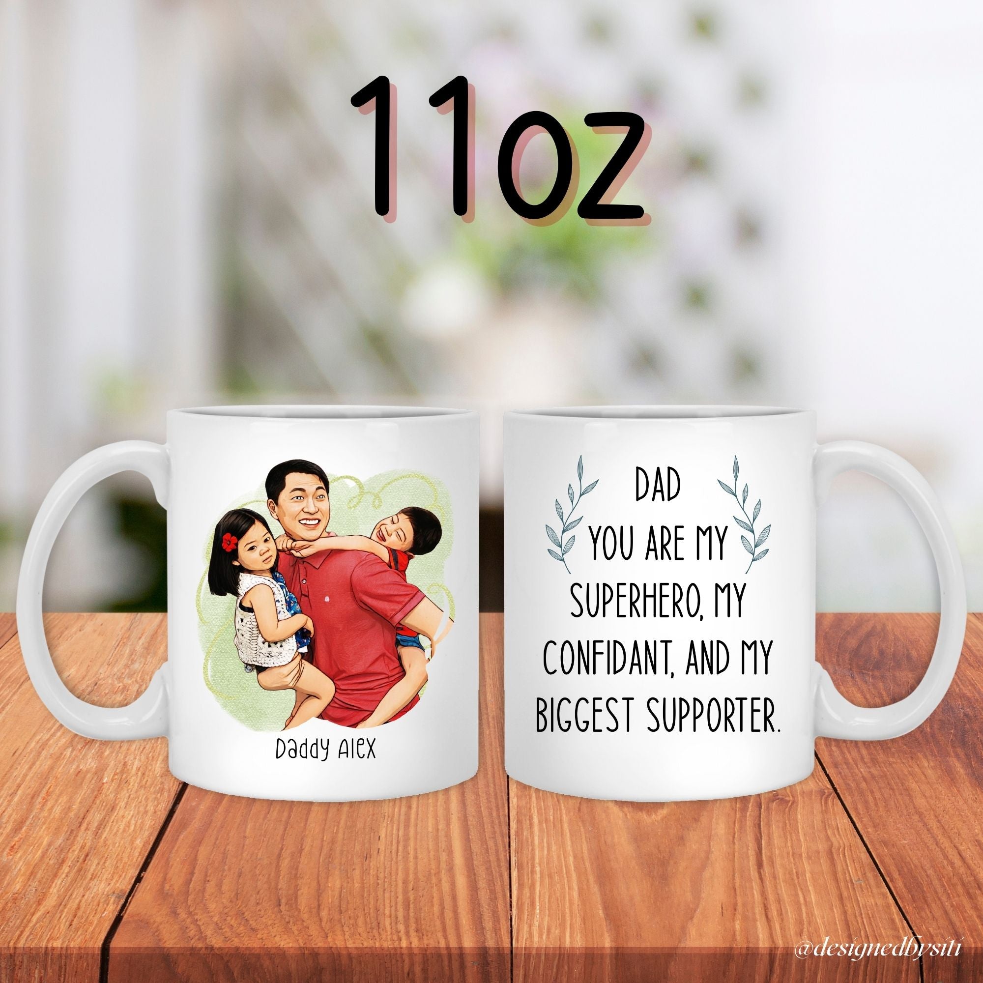 Custom Cartoon Dad You Are My Superhero Mug