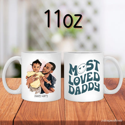 Retro Dad Custom Photo Cartoon Mug