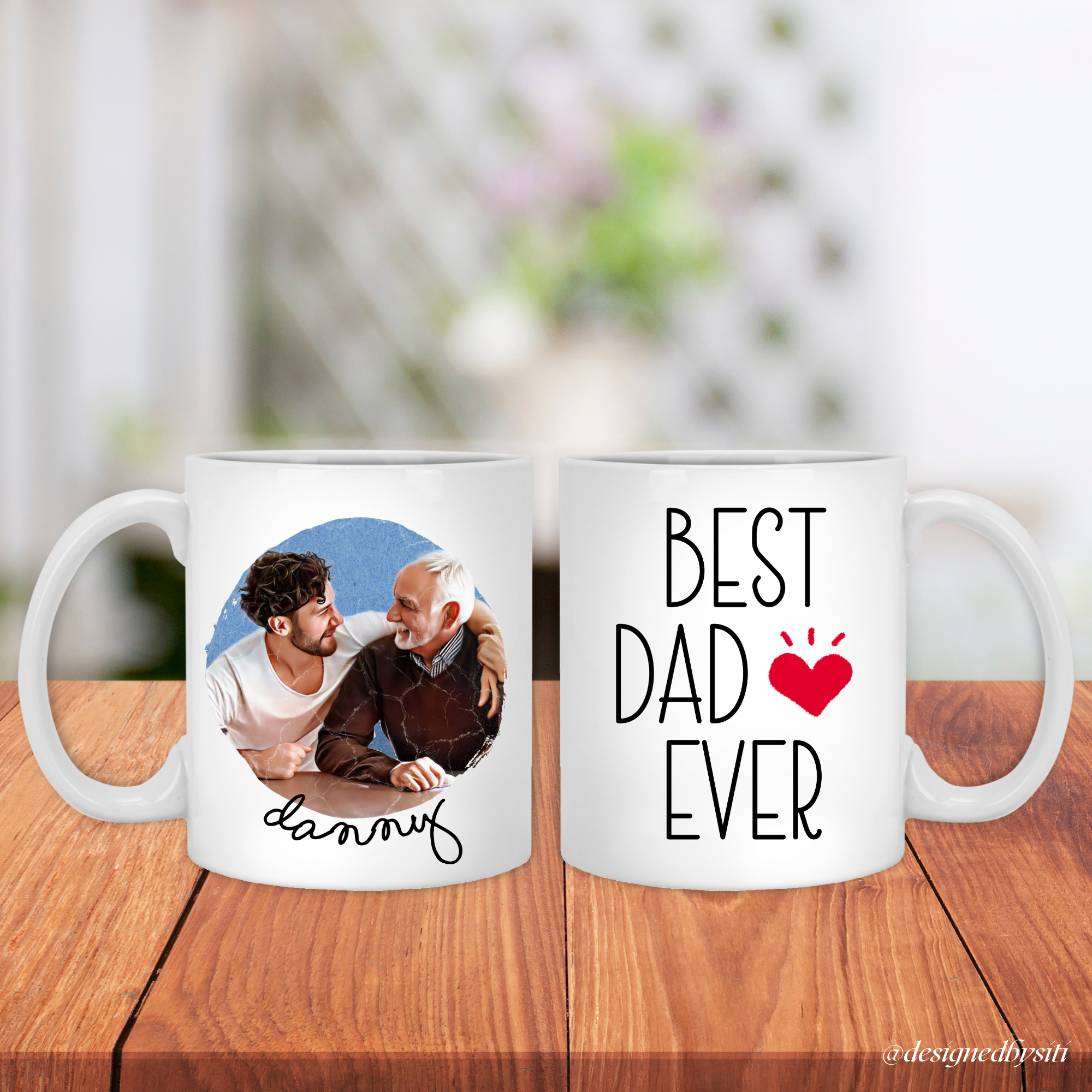 Custom Cartoon Photo Best Dad Ever Mug