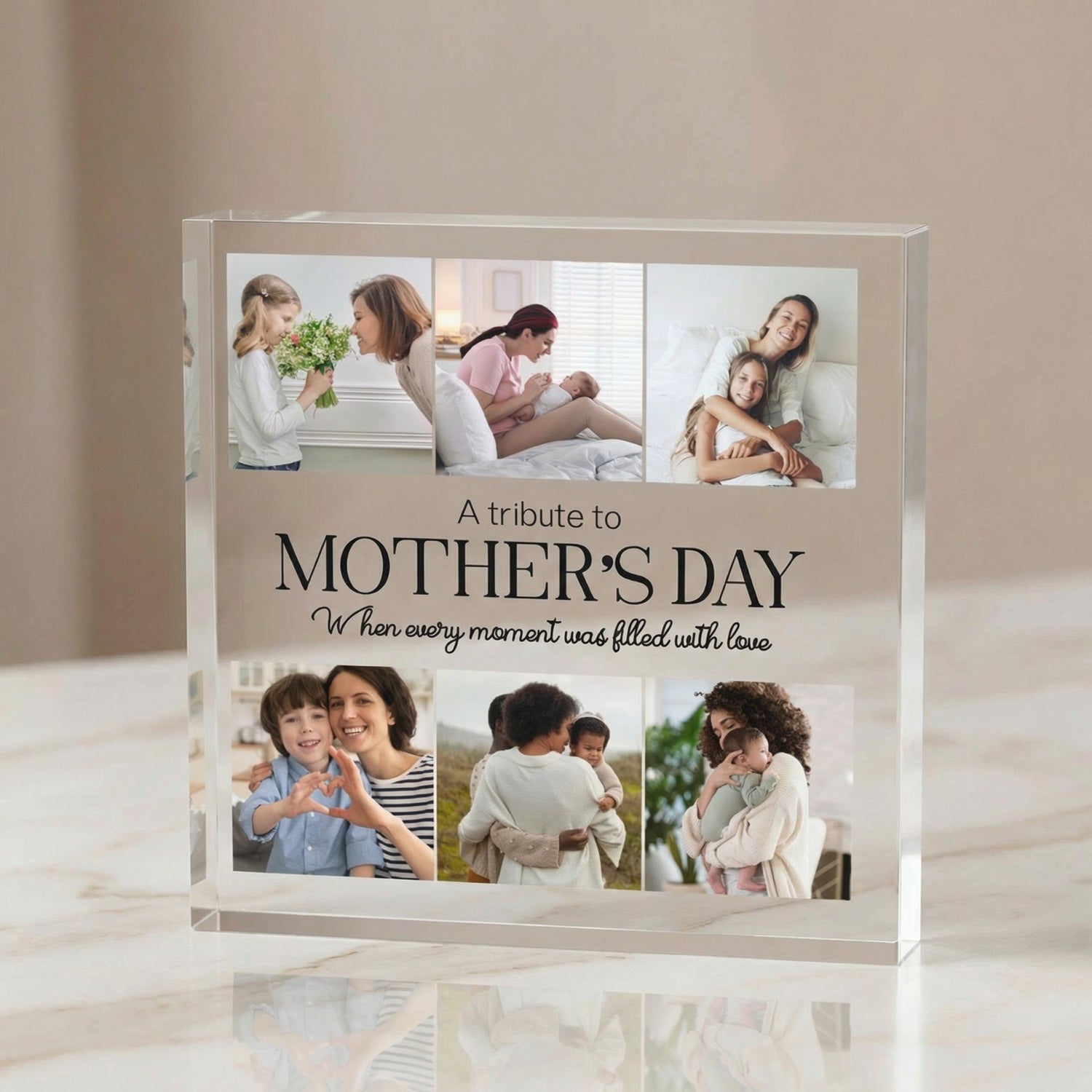 Custom Mother's Day Acrylic Plaque - Photo Collage - A Tribute to Mother's Day