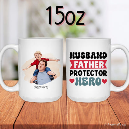 Custom Cartoon Photo Retro Dad Mug