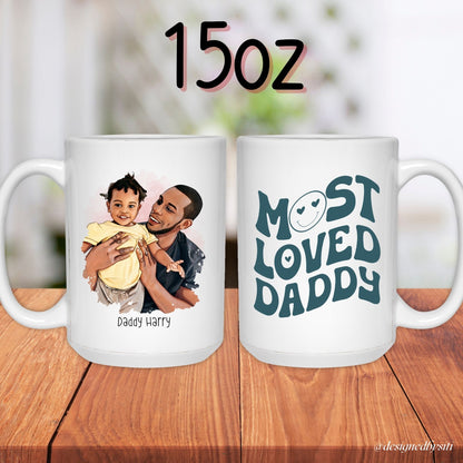 Retro Dad Custom Photo Cartoon Mug