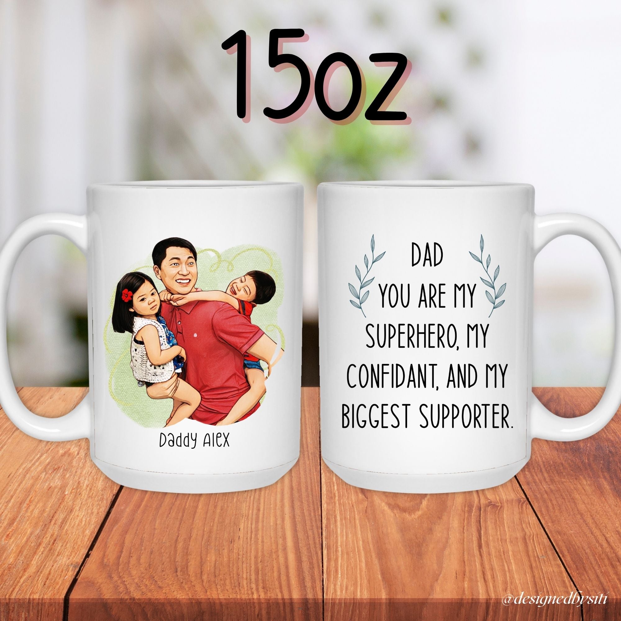 Custom Cartoon Dad You Are My Superhero Mug