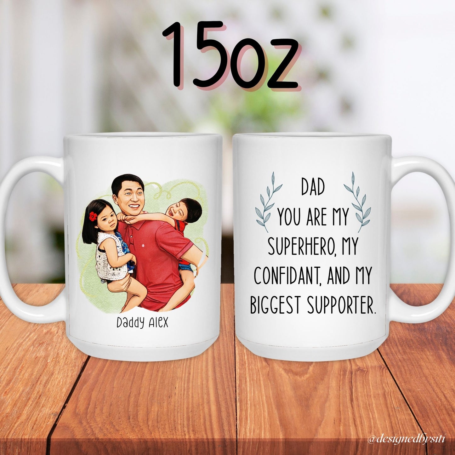 Custom Cartoon Dad You Are My Superhero Mug