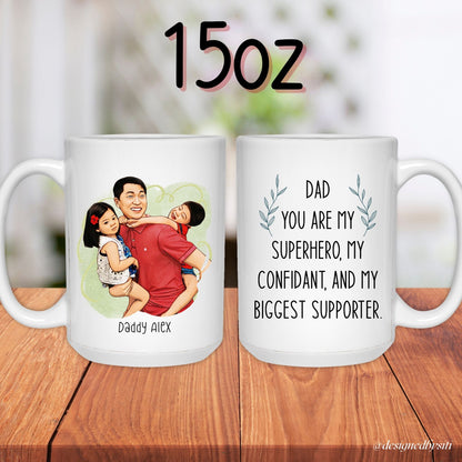 Custom Cartoon Dad You Are My Superhero Mug