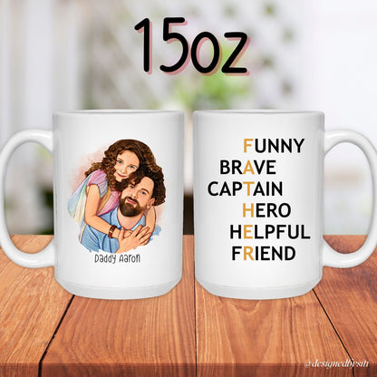 Custom Cartoon Photo Funny Father Mug