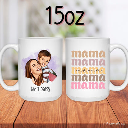 Custom Cartoon Photo Gift Mama Mug