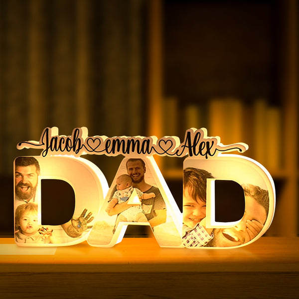 Custom Acrylic Dad Night Light with Names