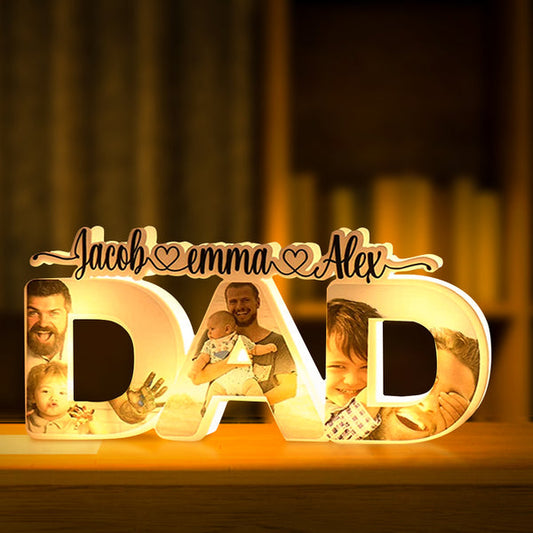Custom Acrylic Dad Night Light with Names