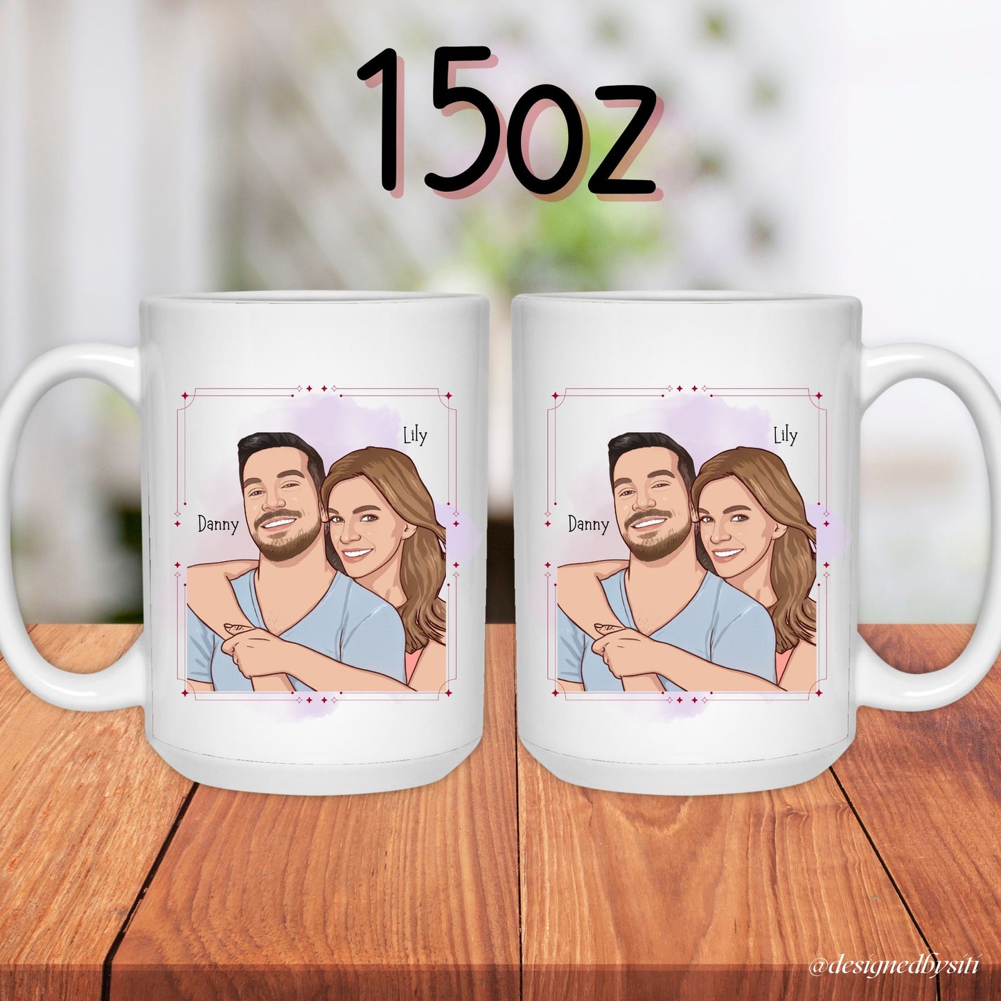 Personalised Cartoon Photo Couple Mug