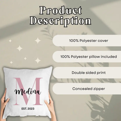 Personalised Name EST Pillow