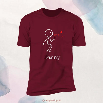 Couple Blowing Heart Valentine's T-Shirt (Male)