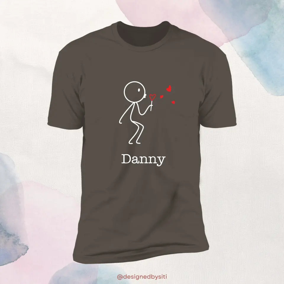 Couple Blowing Heart Valentine's T-Shirt (Male)