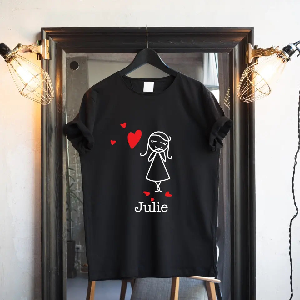 Couple Blowing Heart Valentine's T-Shirt (Female)