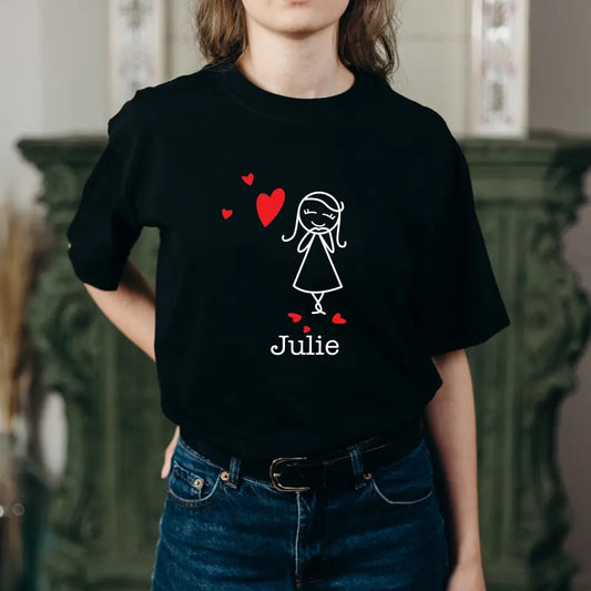 Couple Blowing Heart Valentine's T-Shirt (Female)