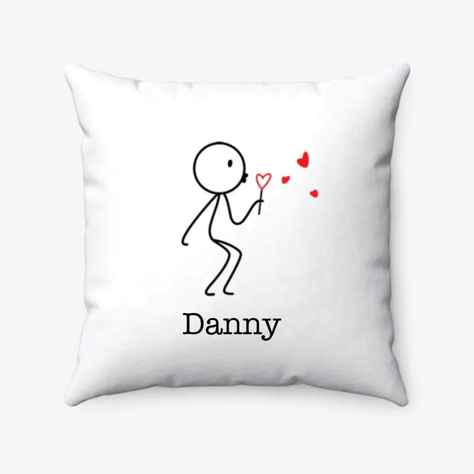 Couple Blowing Heart Pillow (Male)