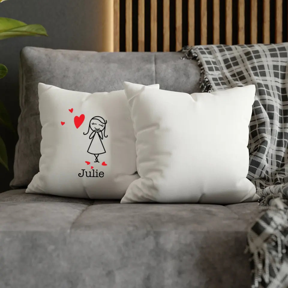 Couple Blowing Heart Pillow (Female)