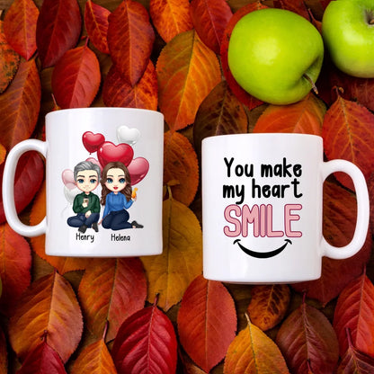 Custom Chibi You Make My Heart Smile Mug