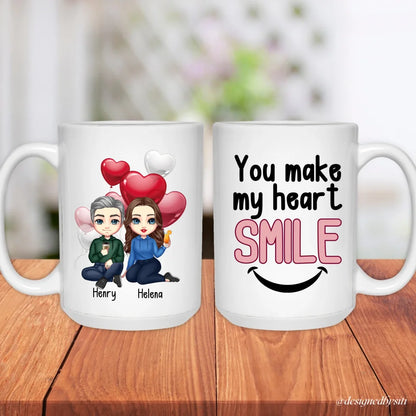 Custom Chibi You Make My Heart Smile Mug