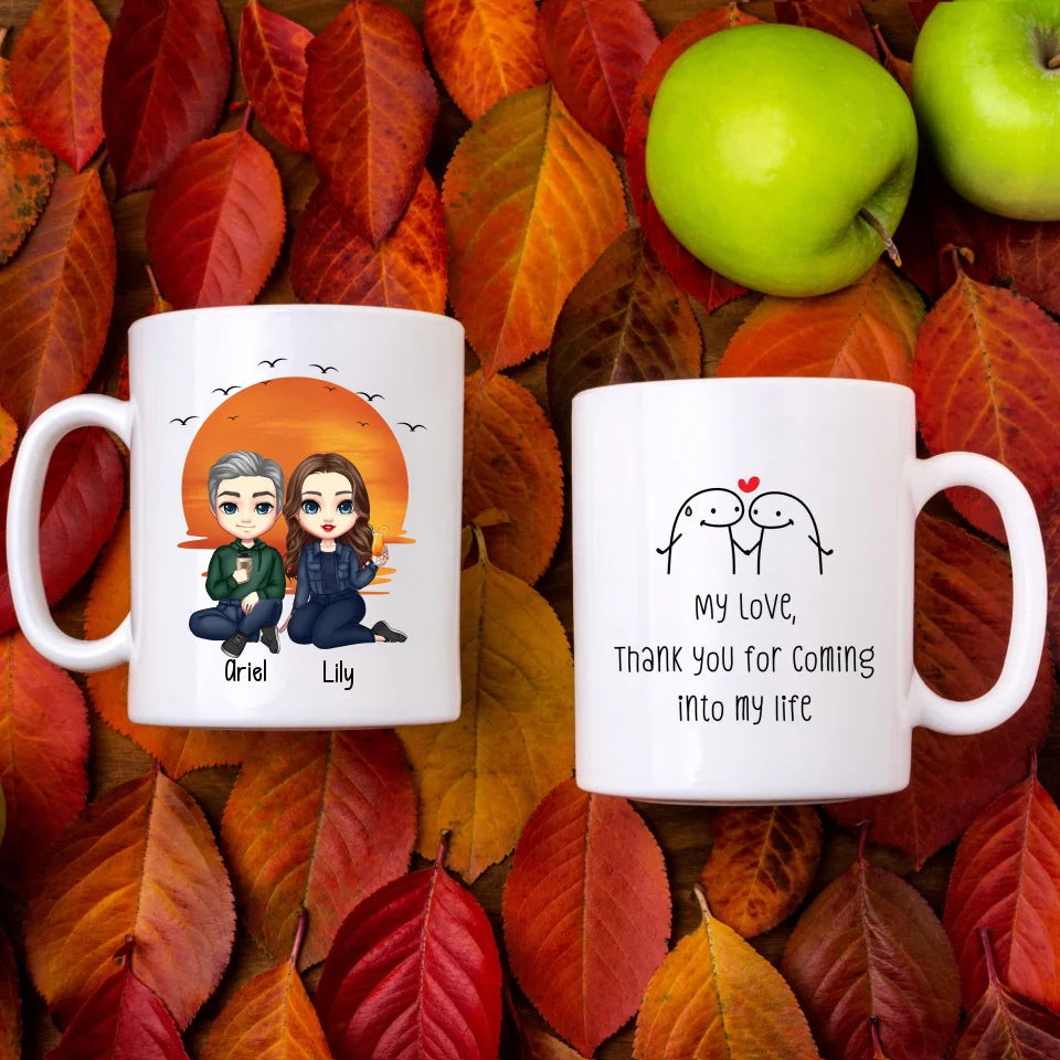 Custom Chibi Thank You for Coming into My Life Mug