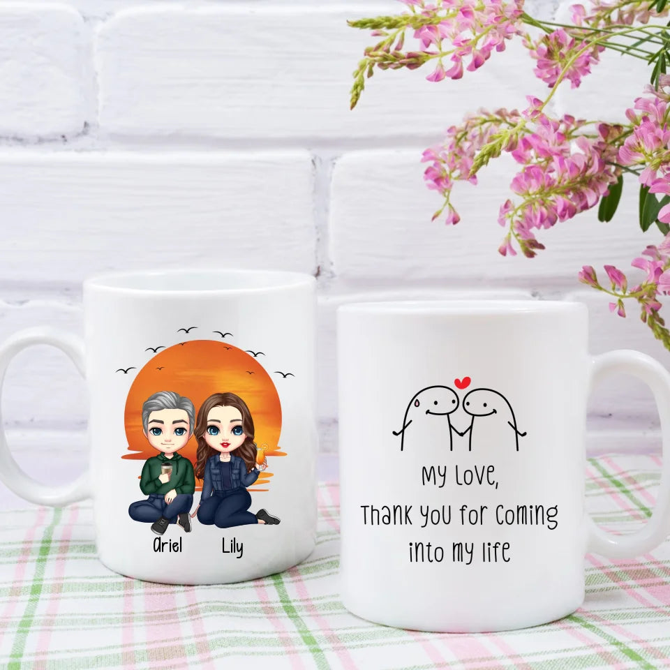 Custom Chibi Thank You for Coming into My Life Mug