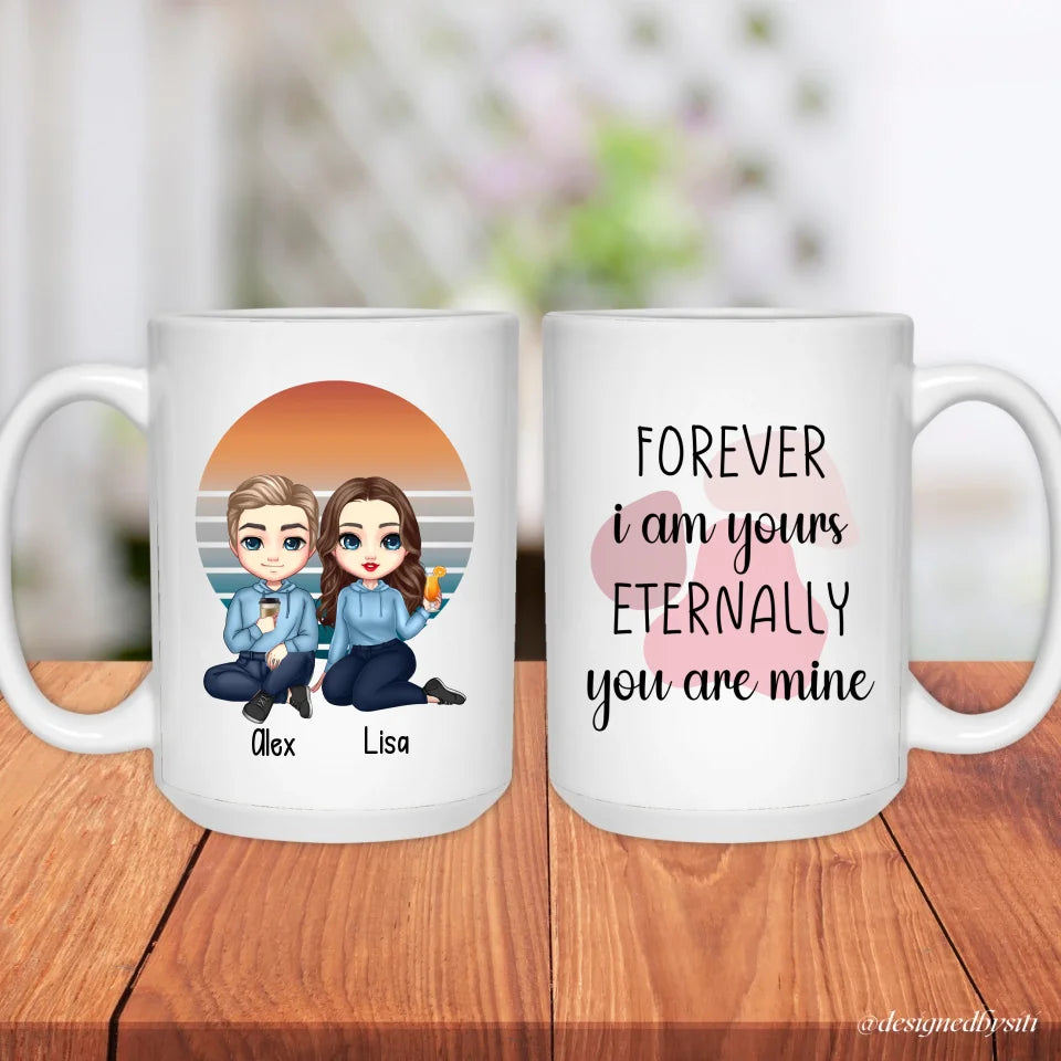 Custom Couple Chibi Forever I am Yours Mug