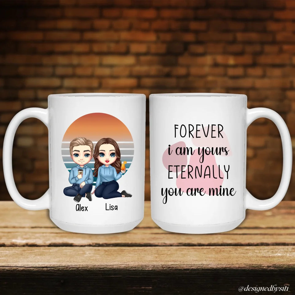 Custom Couple Chibi Forever I am Yours Mug