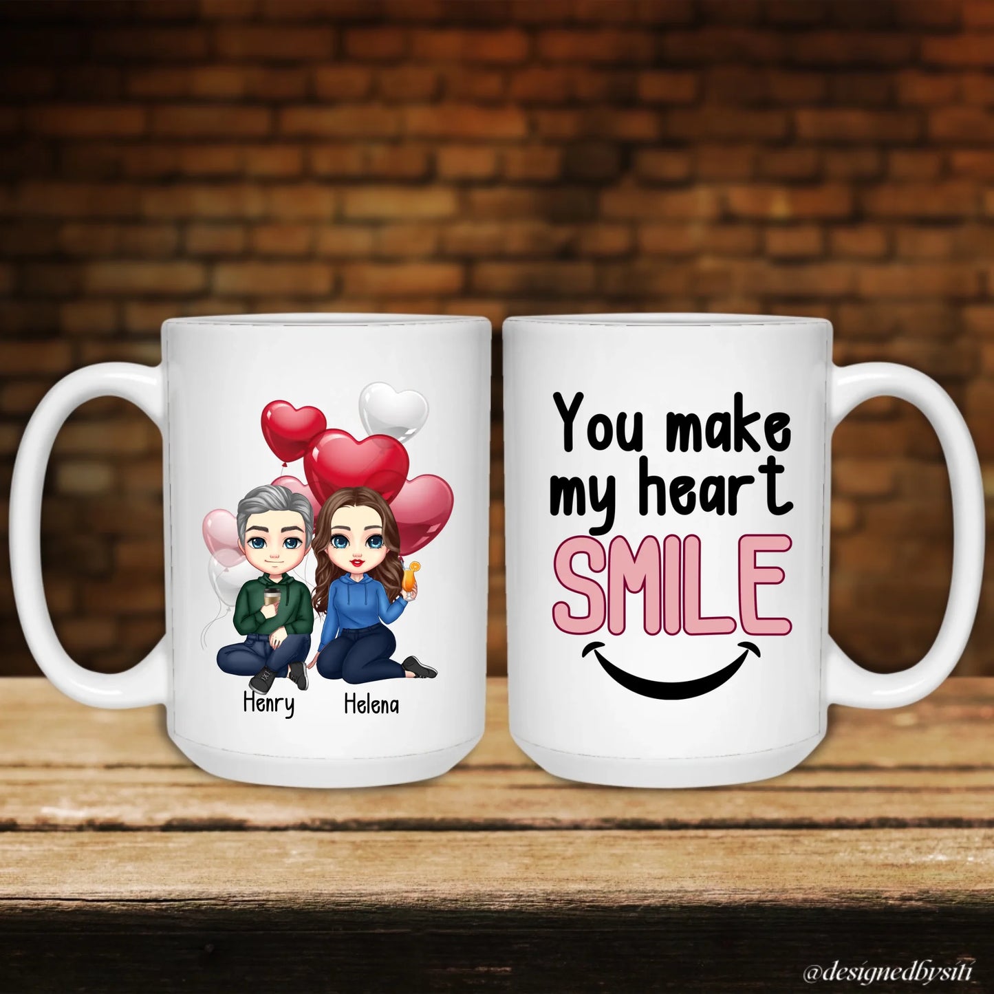 Custom Chibi You Make My Heart Smile Mug