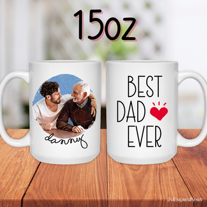 Custom Cartoon Photo Best Dad Ever Mug