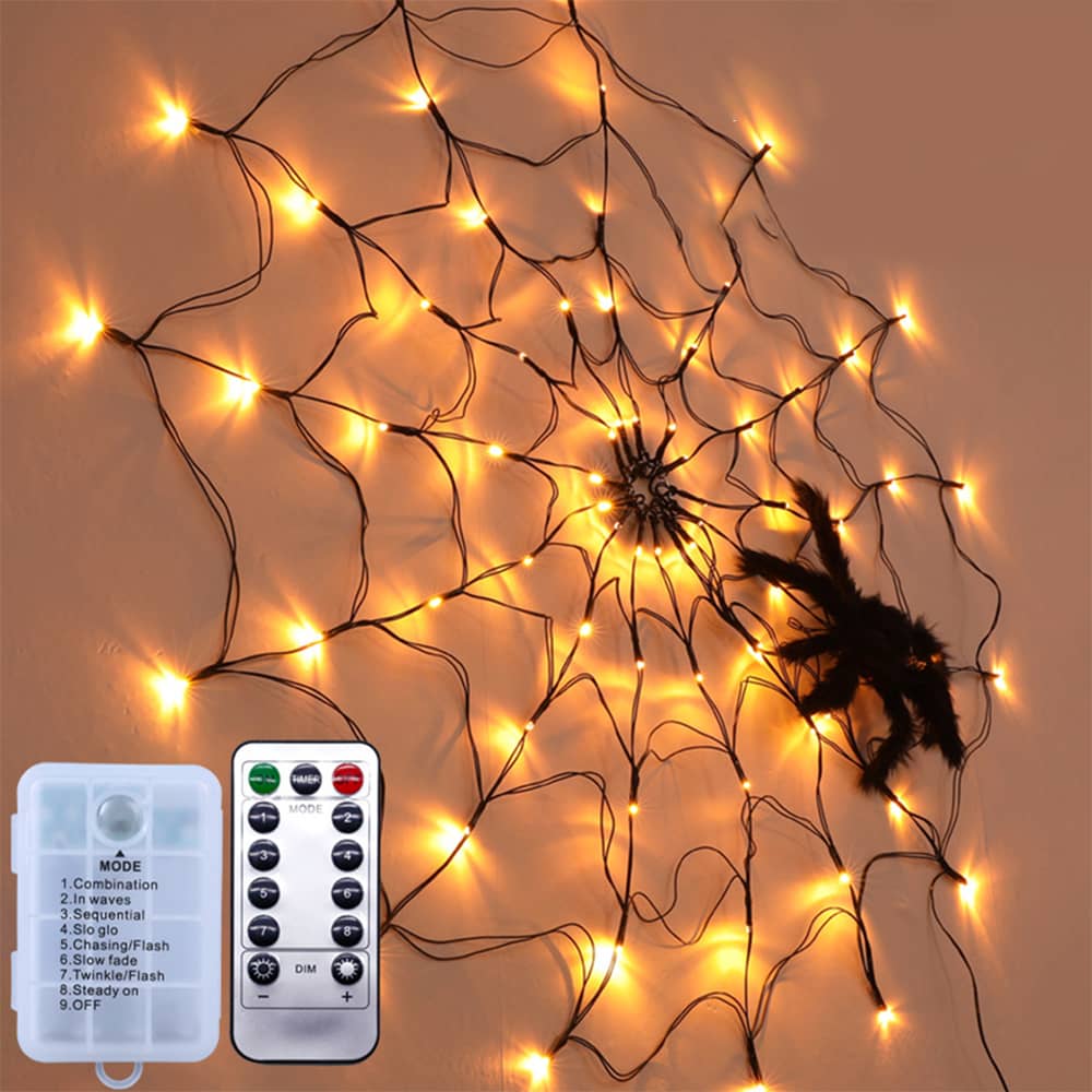 Halloween Remote Control LED Spider Web Light