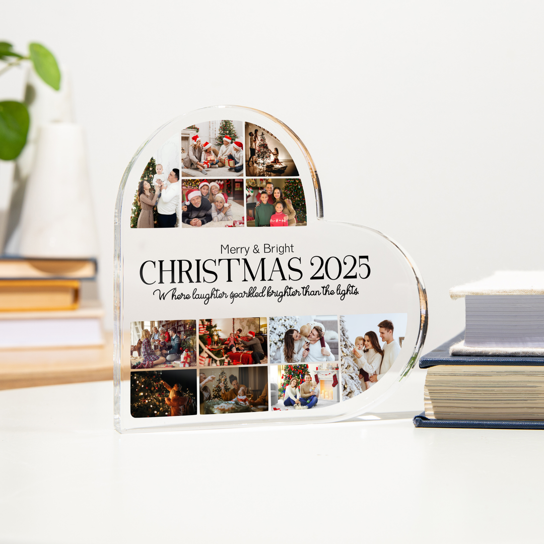 Custom Memories of Christmas Heart Acrylic Plaque