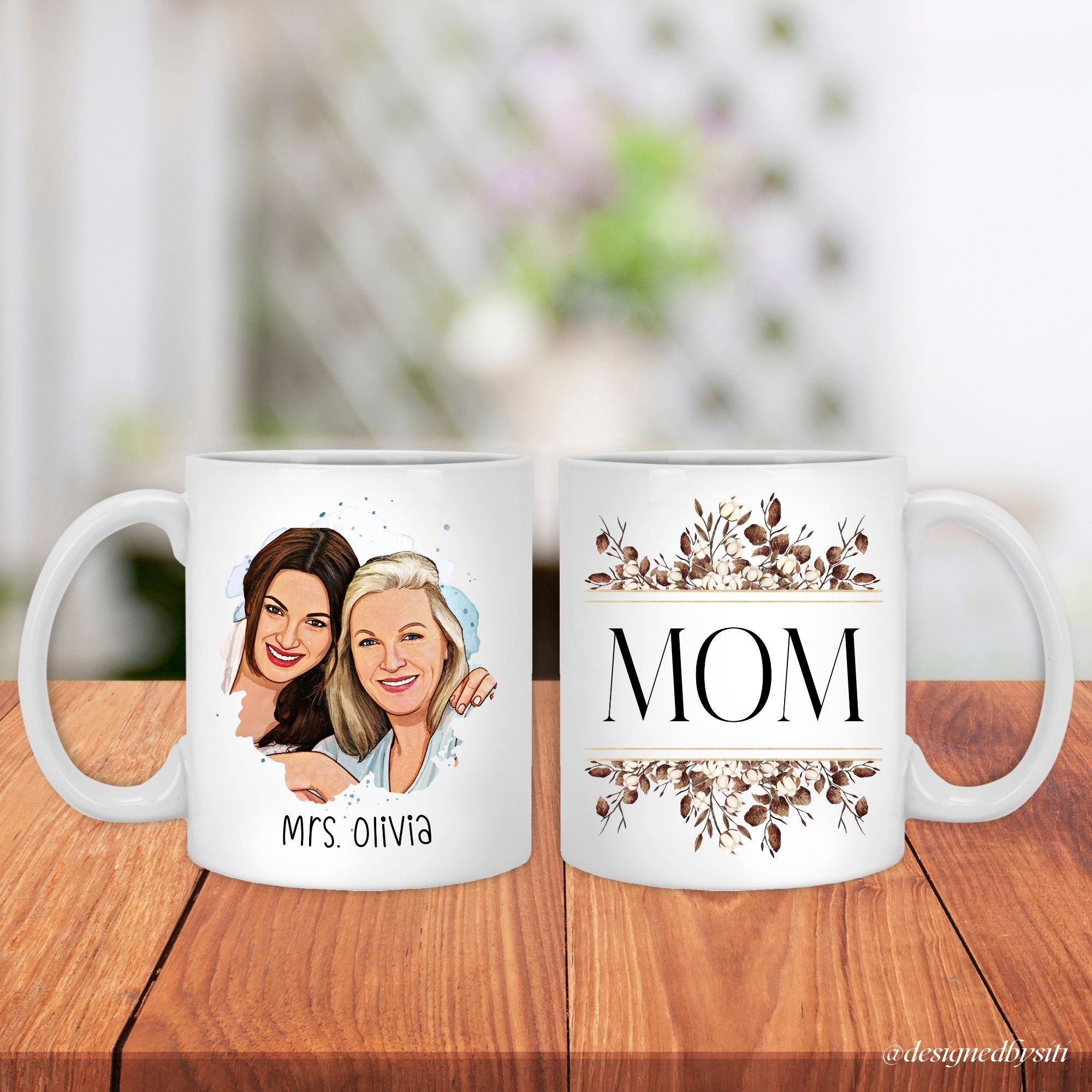 Custom Cartoon Photo Mom Mug