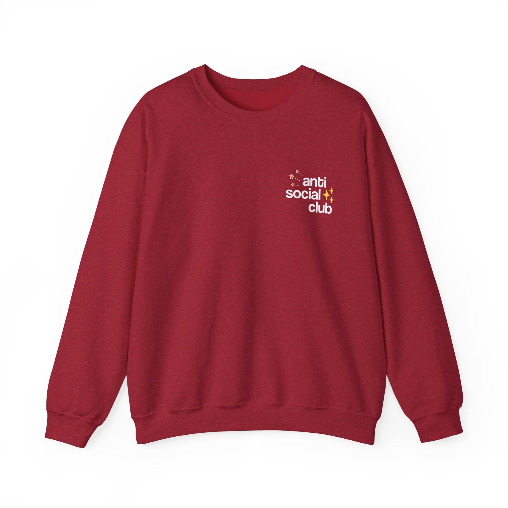 Anti Social Club Sweatshirt Cherry Red Color