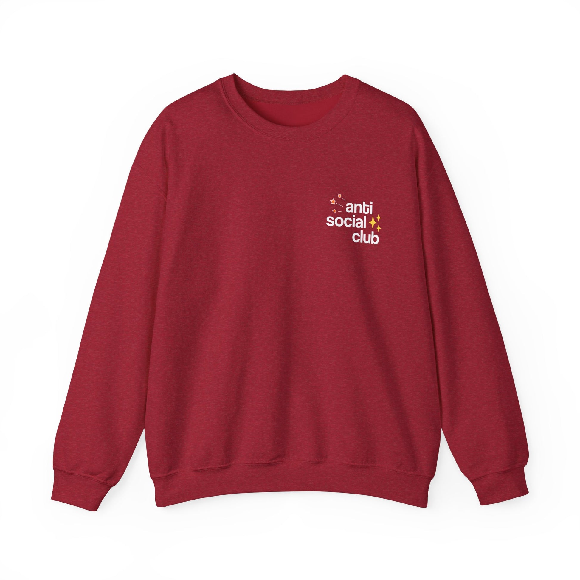 Anti Social Club Sweatshirt Cherry Red Color