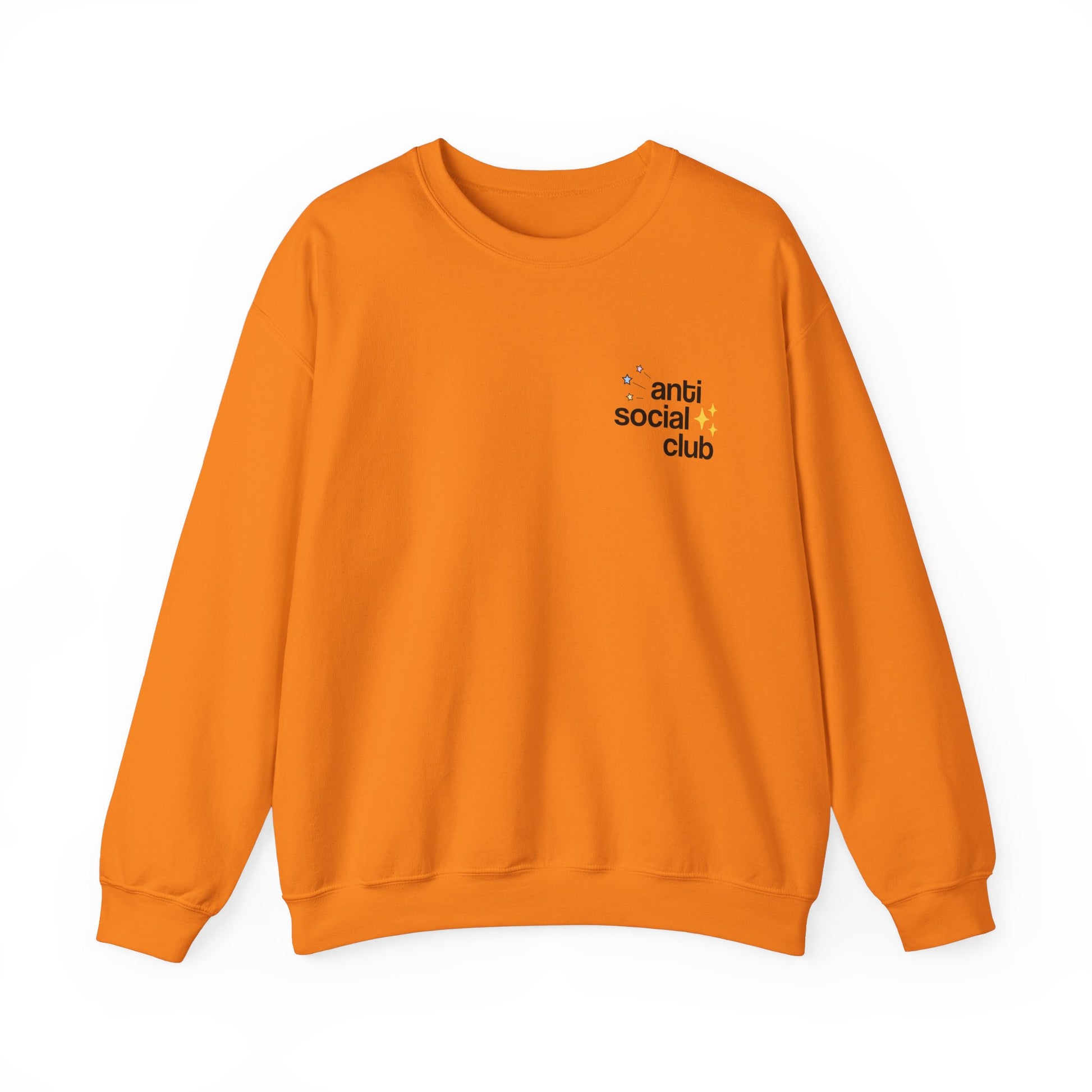 Anti Social Club Sweatshirt Safety Orange Color