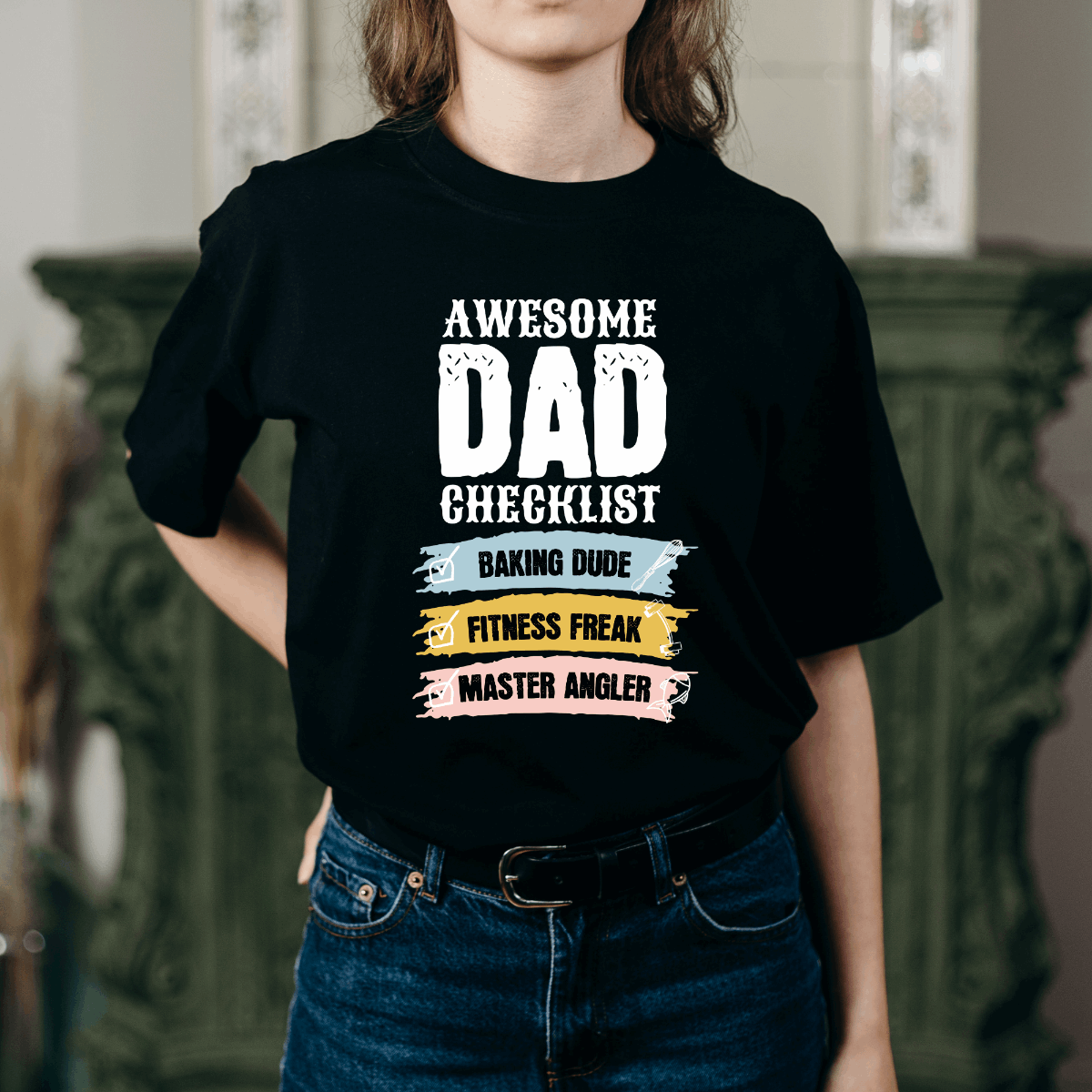 Awesome Dad Checklist T-Shirt DesignedbySiti