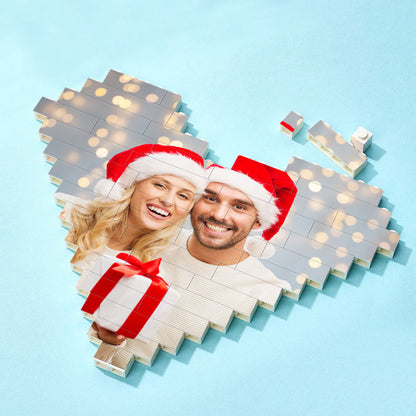 Personalised Heart Shaped Photo Block for Christmas