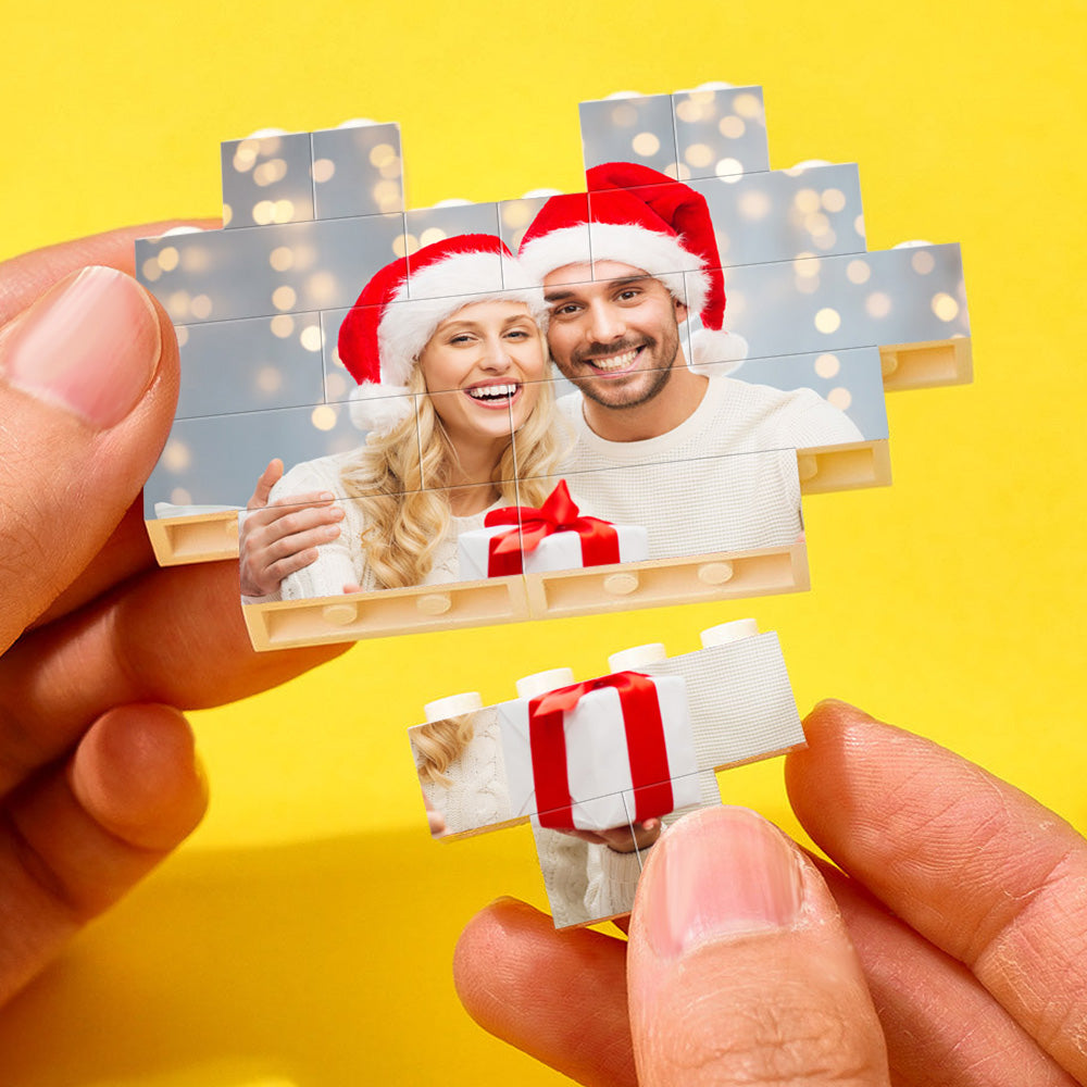 Personalised Heart Shaped Photo Block for Christmas