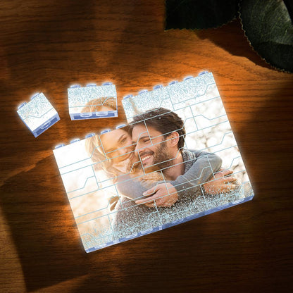 Custom LED Light Building Brick White Light Up Photo Block