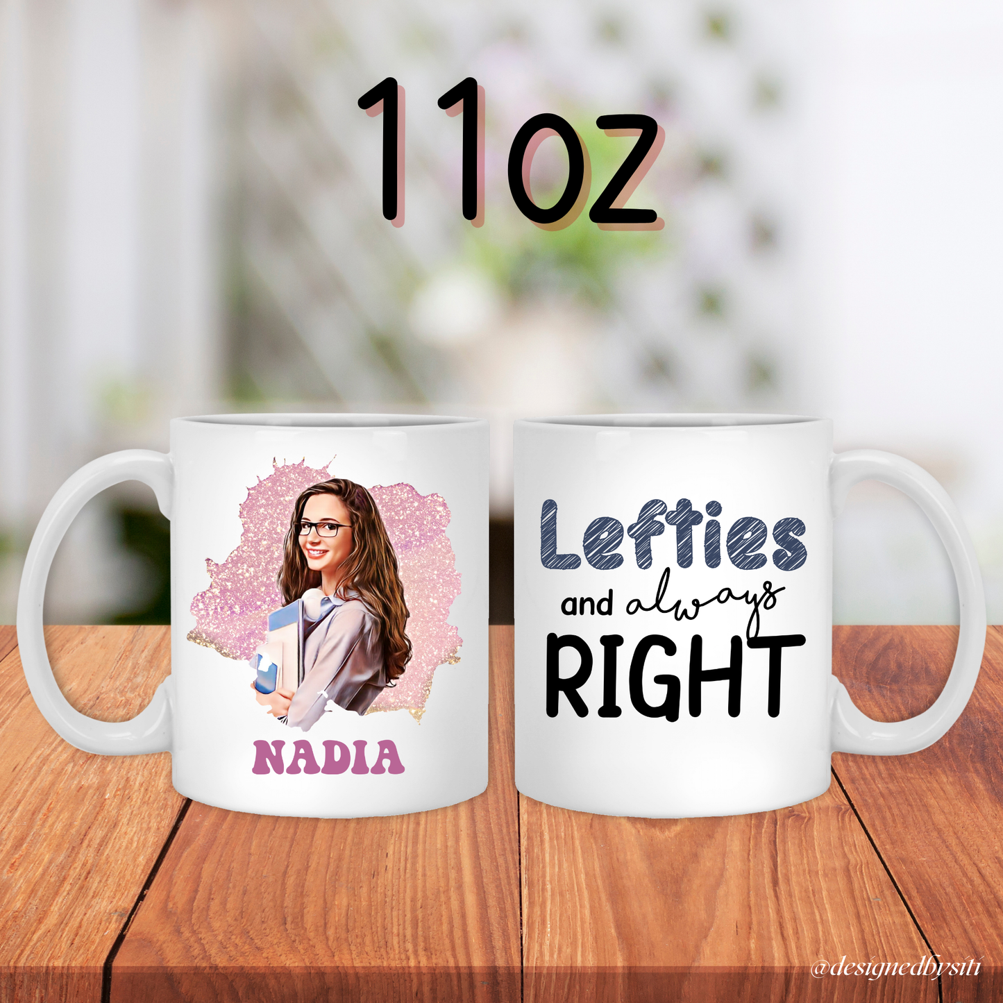 Custom Lefties and Always Right Cartoon Photo Mug