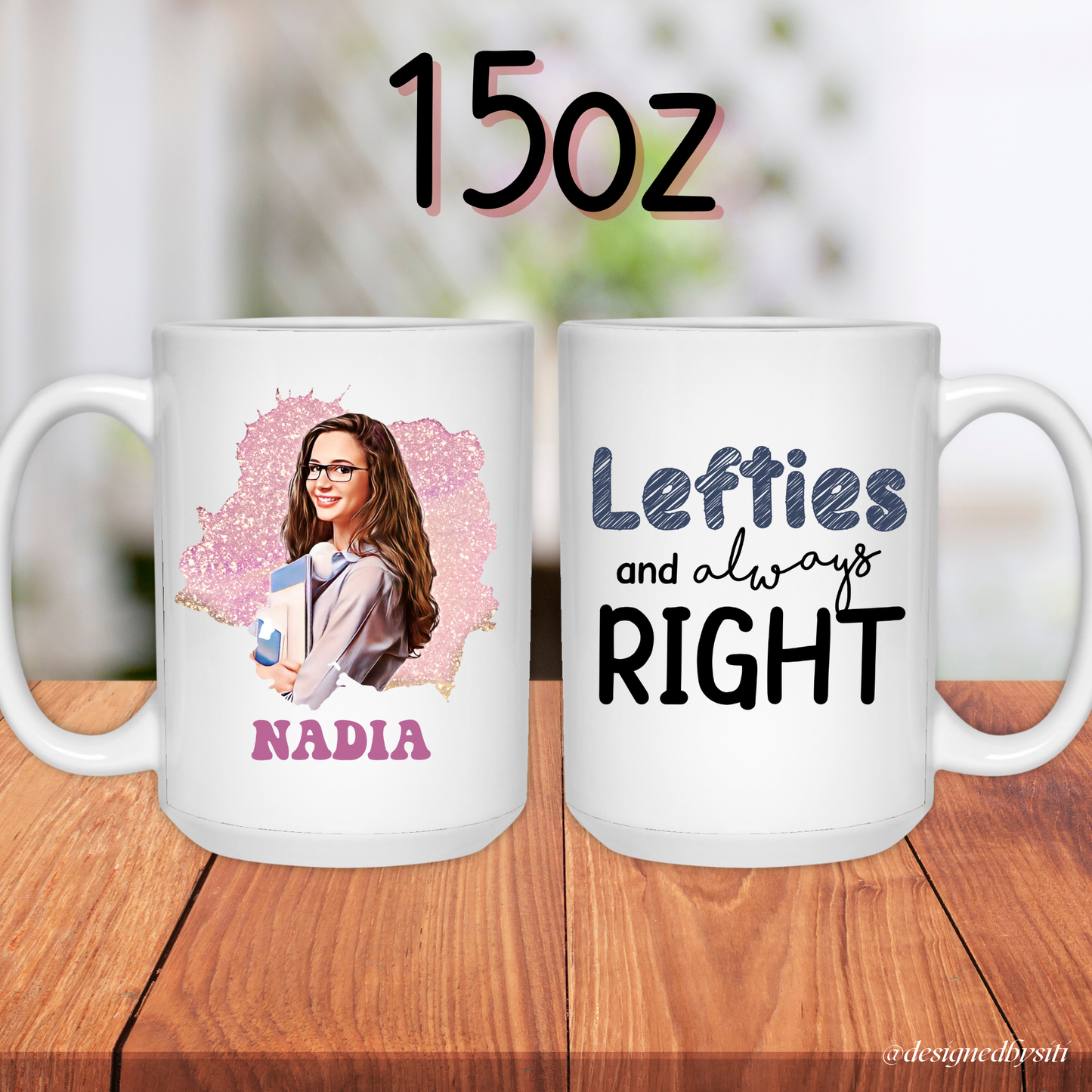 Custom Lefties and Always Right Cartoon Photo Mug