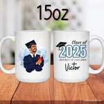 Personalized cartoon portrait mug for graduation gift