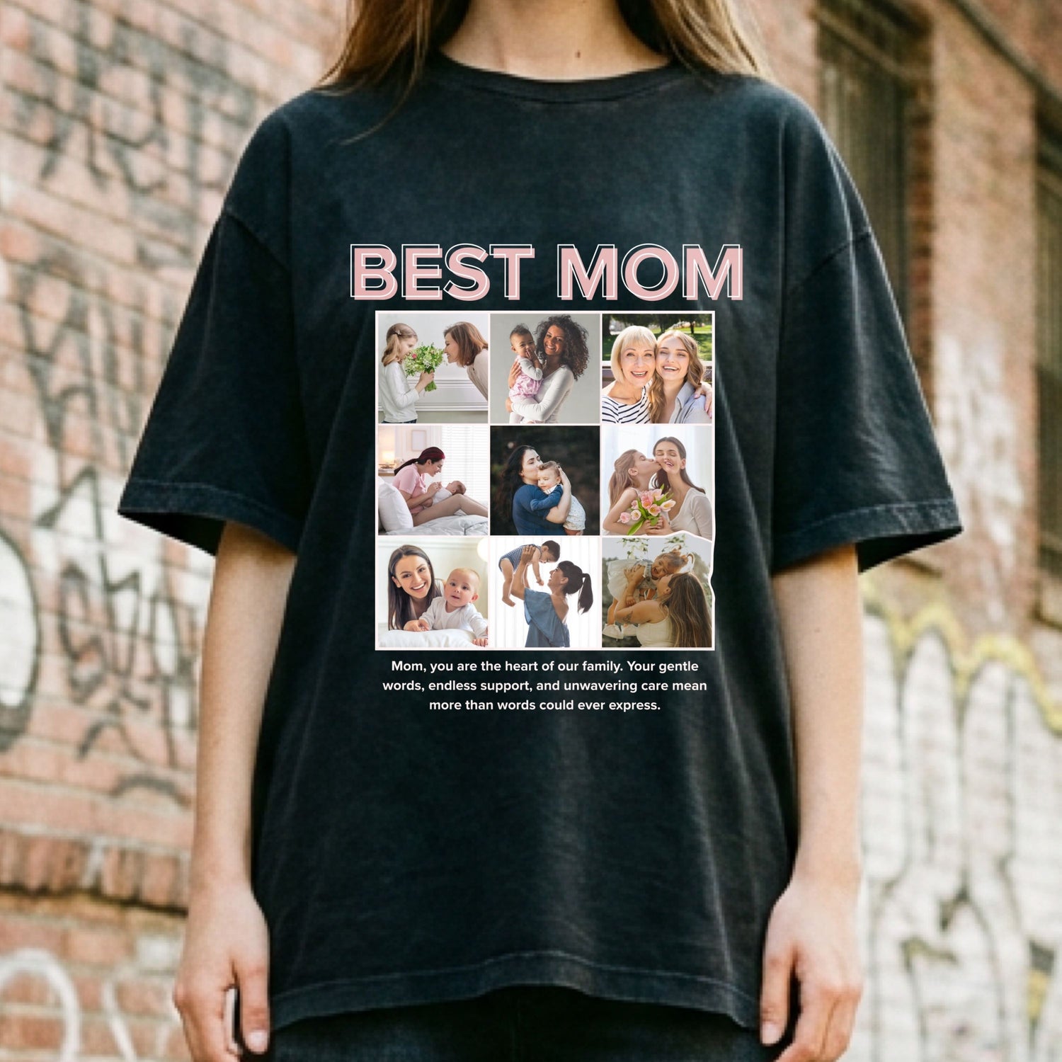 Best Mom Photo Collage T-Shirt — Personalized Family Gift for Mother’s Day