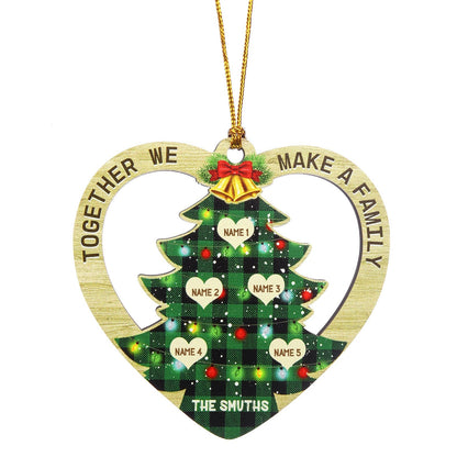Custom Christmas Heart Ornament with Names DesignedbySiti