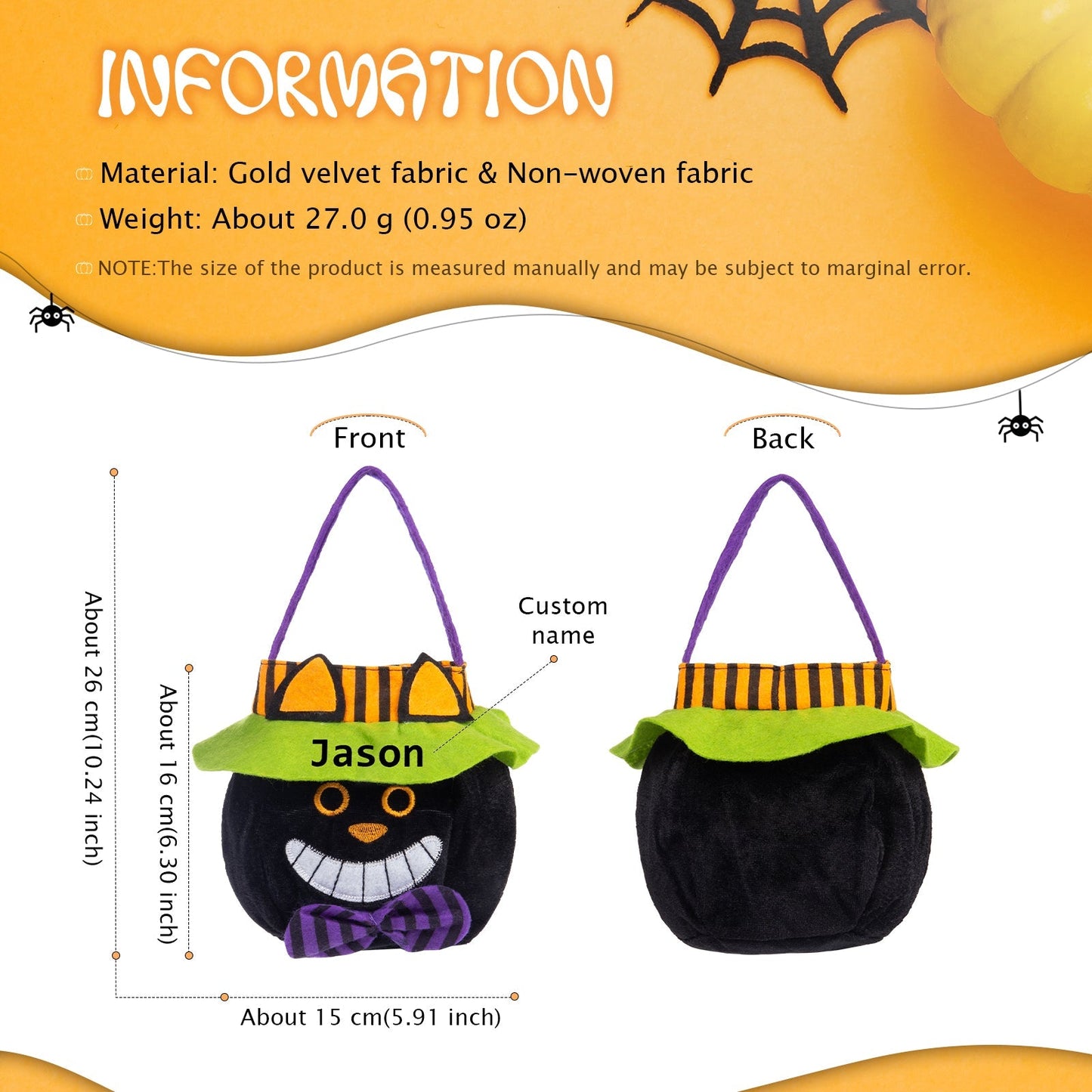 Custom Cute Halloween Tote Bag DesignedbySiti