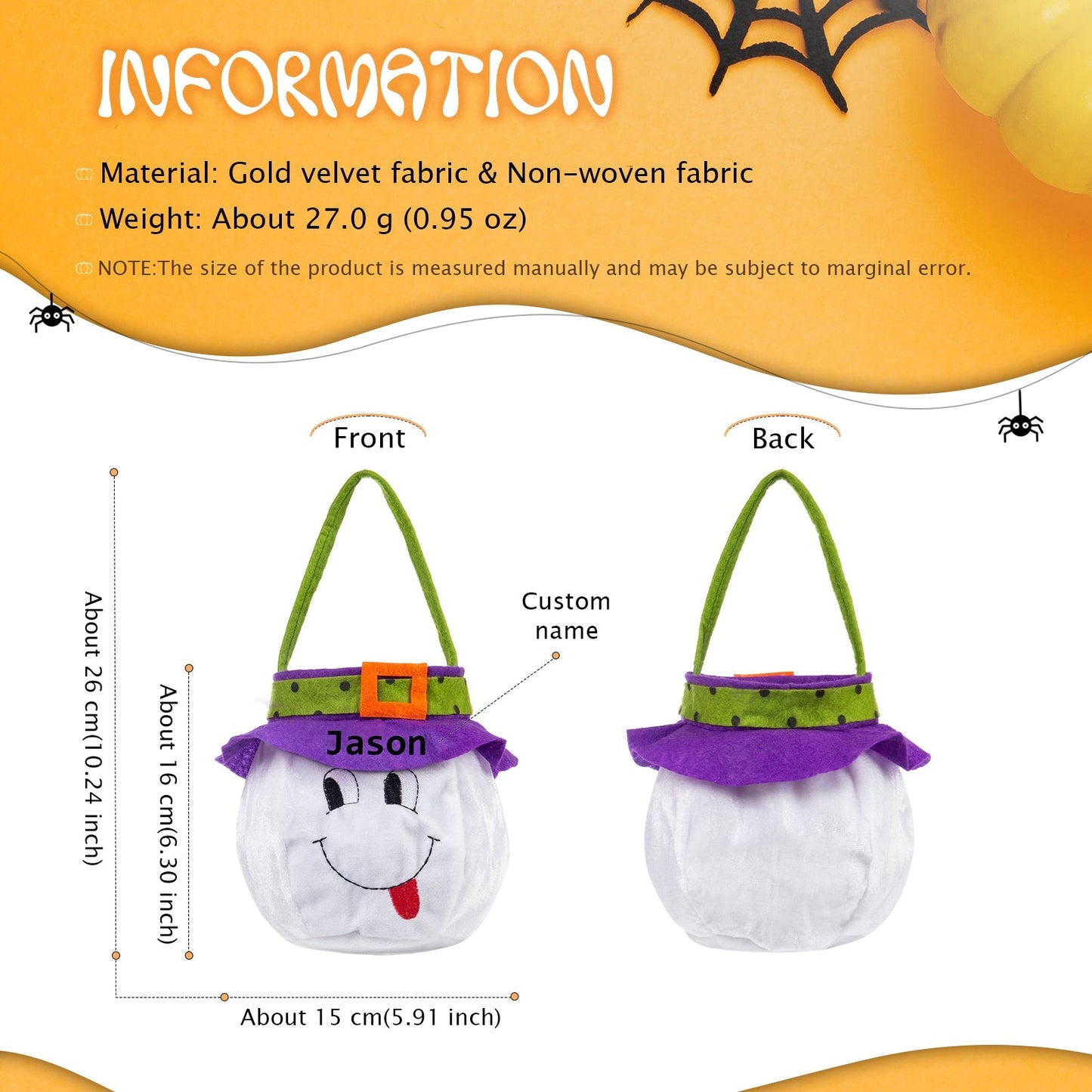 Custom Cute Halloween Tote Bag DesignedbySiti